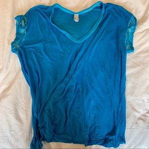 Free people beach T-shirt, Aquamarine, XS